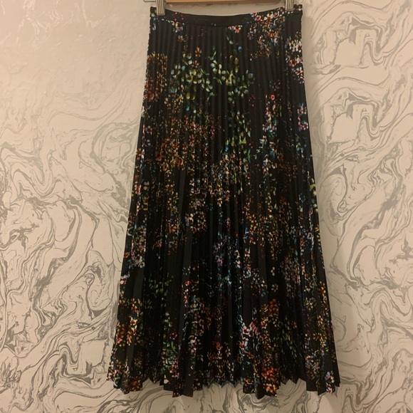 & Other Stories Pleated Midi Skirt Neon Petals 2 - Picture 3 of 4